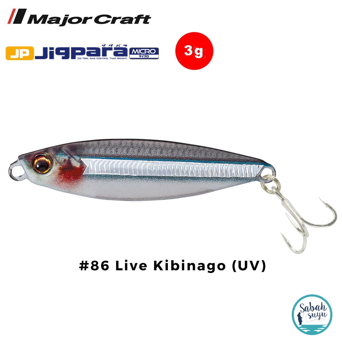 Major Craft Jigpara Micro JPM-3gr 30mm #86 Live Kibinago (UV)