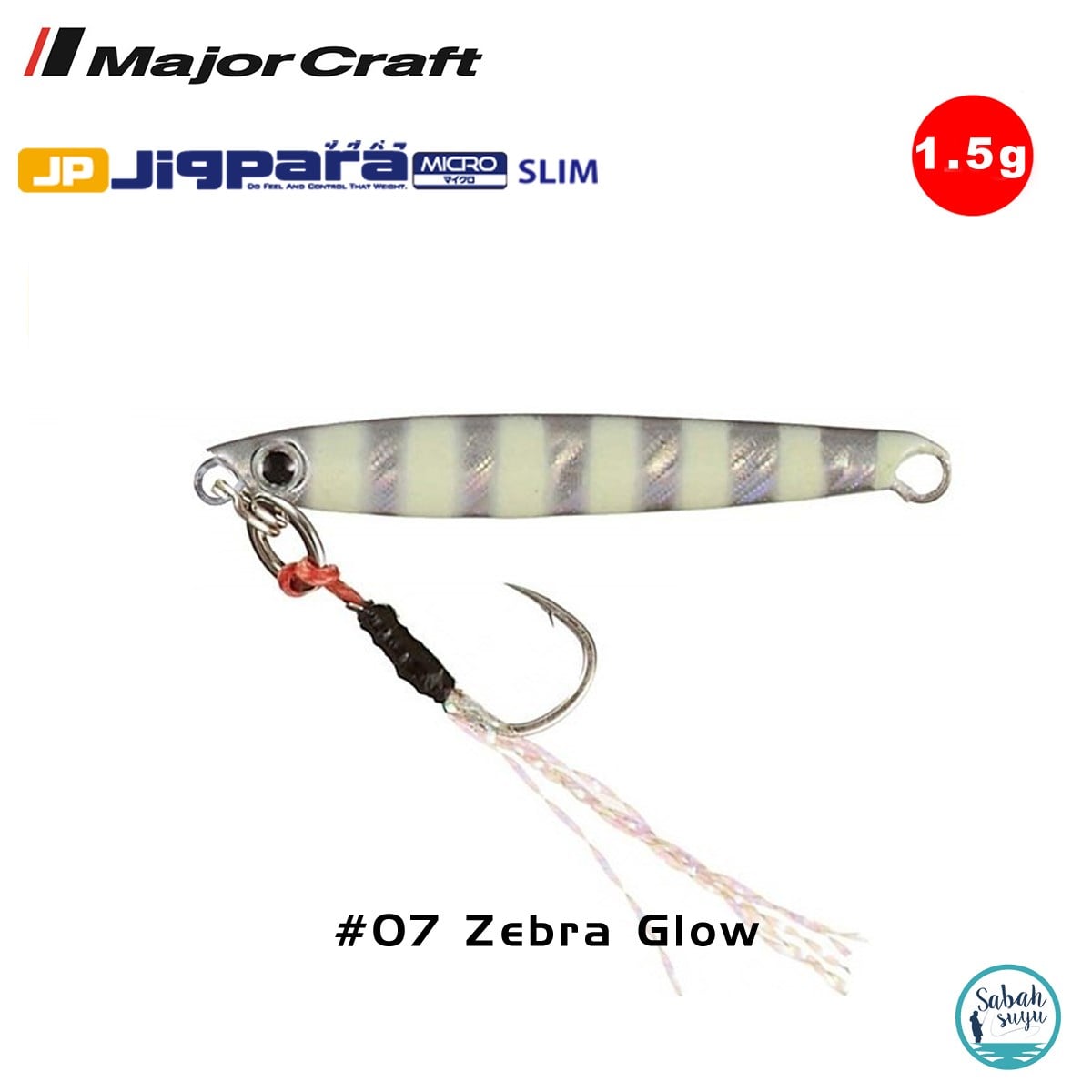Major Craft Jigpara Micro Slim JPMSL-1.5gr 30mm #07 Zebra Glow