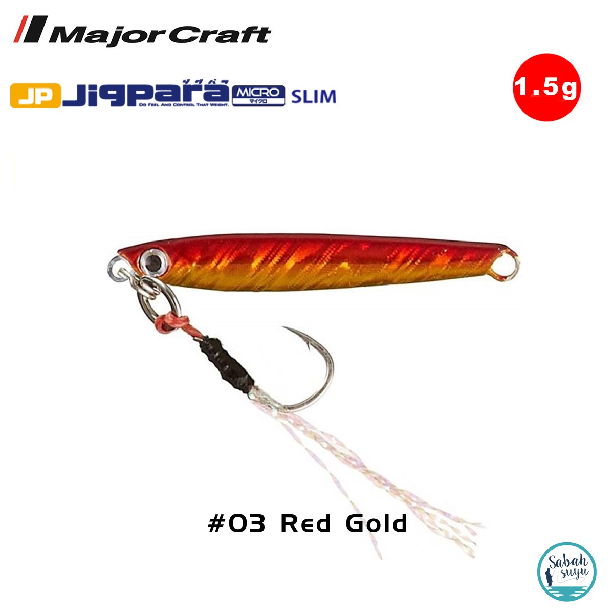 Major Craft Jigpara Micro Slim JPMSL-1.5gr 30mm #03 Red Gold