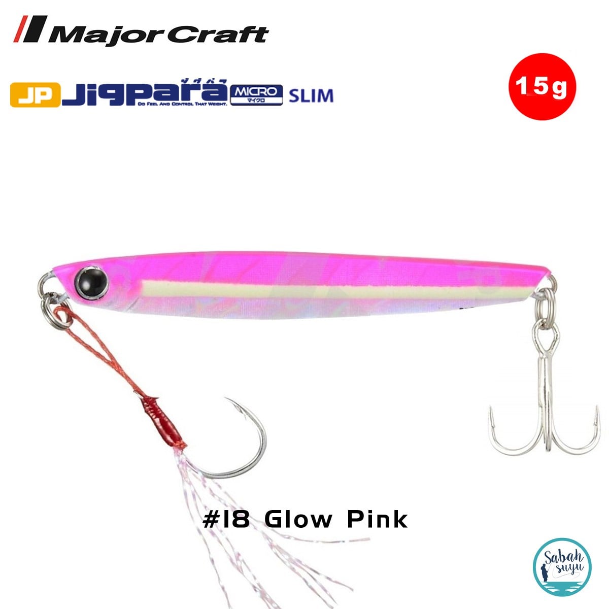 Major Craft Jigpara Micro Slim JPMSL-15gr 60mm #18 Glow Pink