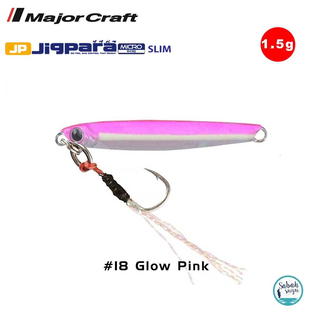 Major Craft Jigpara Micro Slim JPMSL-1.5gr 30mm #18 Glow Pink