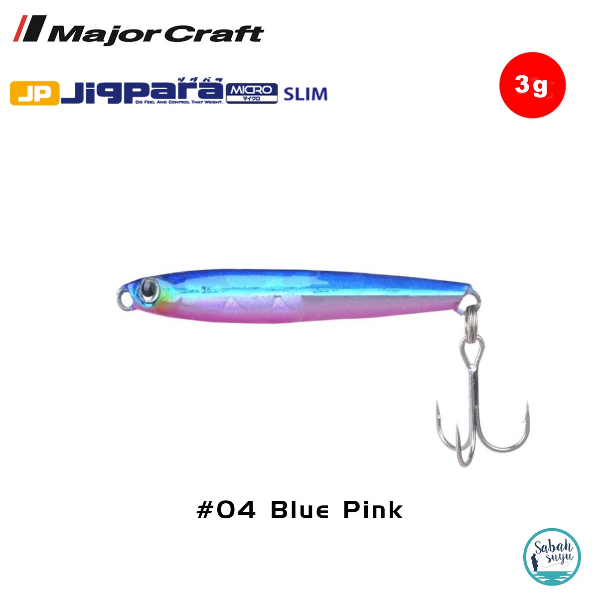 Major Craft Jigpara Micro Slim JPMSL-3gr 35mm #04 Blue Pink