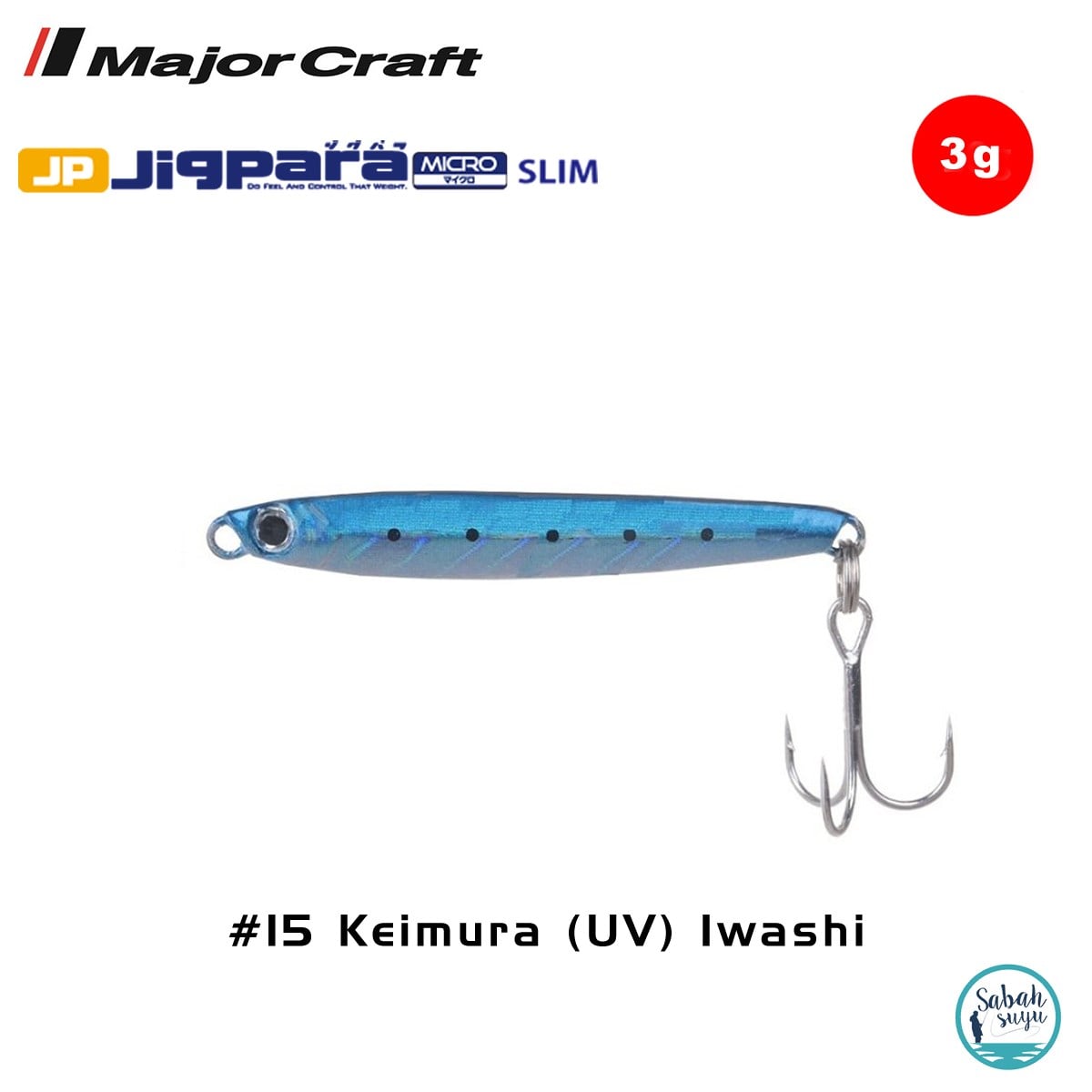 Major Craft Jigpara Micro Slim JPMSL-3gr 35mm #15 Keimura (UV) Iwashi