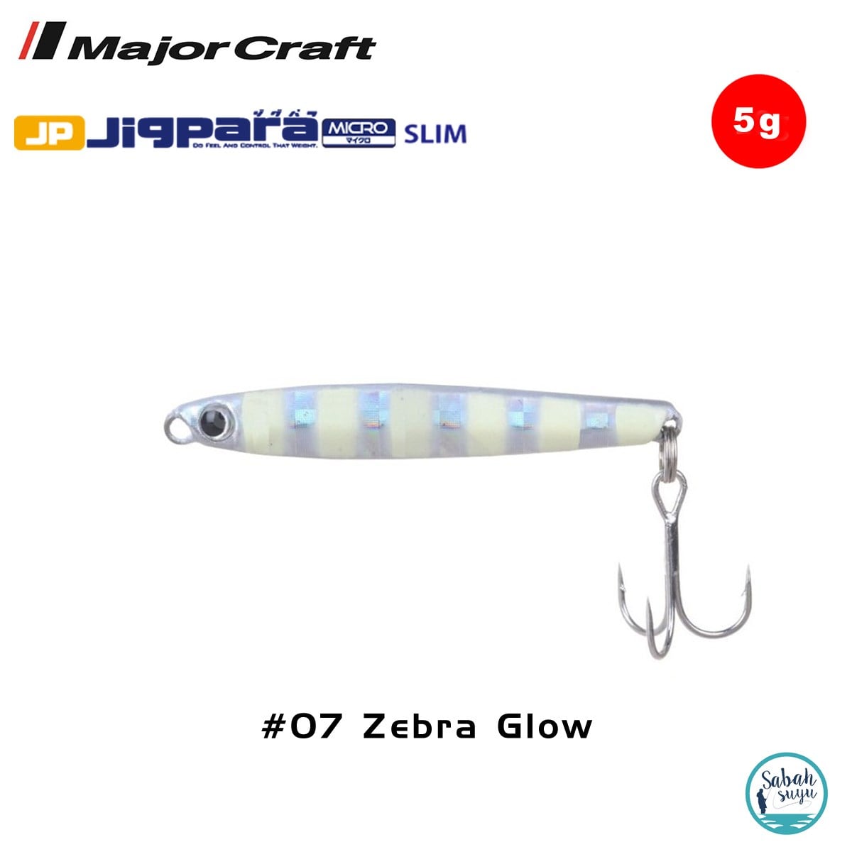 Major Craft Jigpara Micro Slim JPMSL-5gr 43mm #07 Zebra Glow