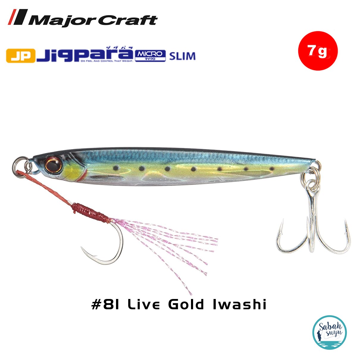 Major Craft Jigpara Micro Slim JPMSL-7gr 50mm #81 Live Gold Iwashi