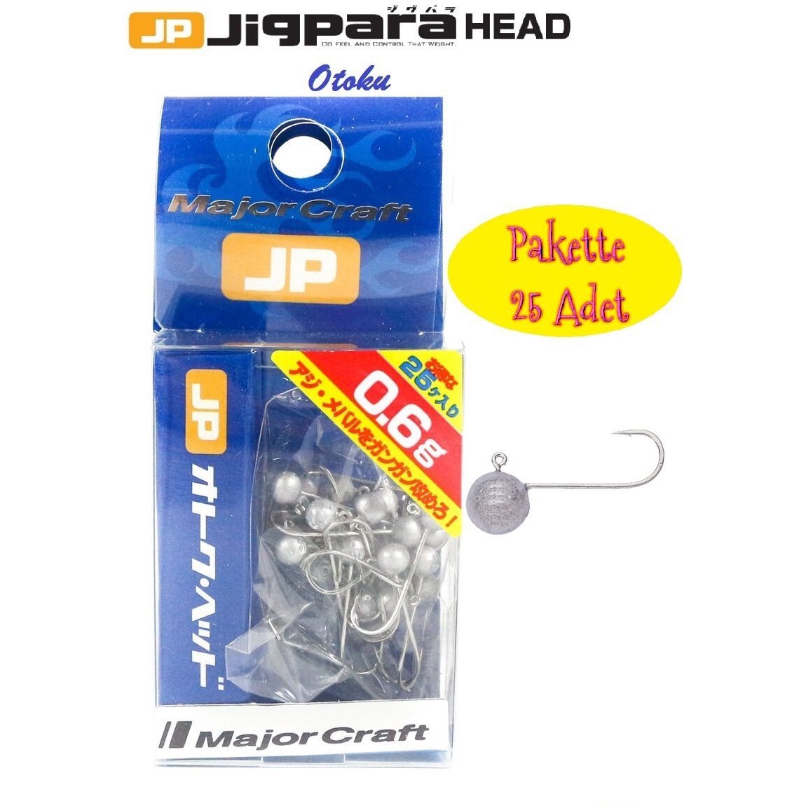 Major Craft Jigpara Otoku Head OTHD-0.6gr. (25pcs. Bag)