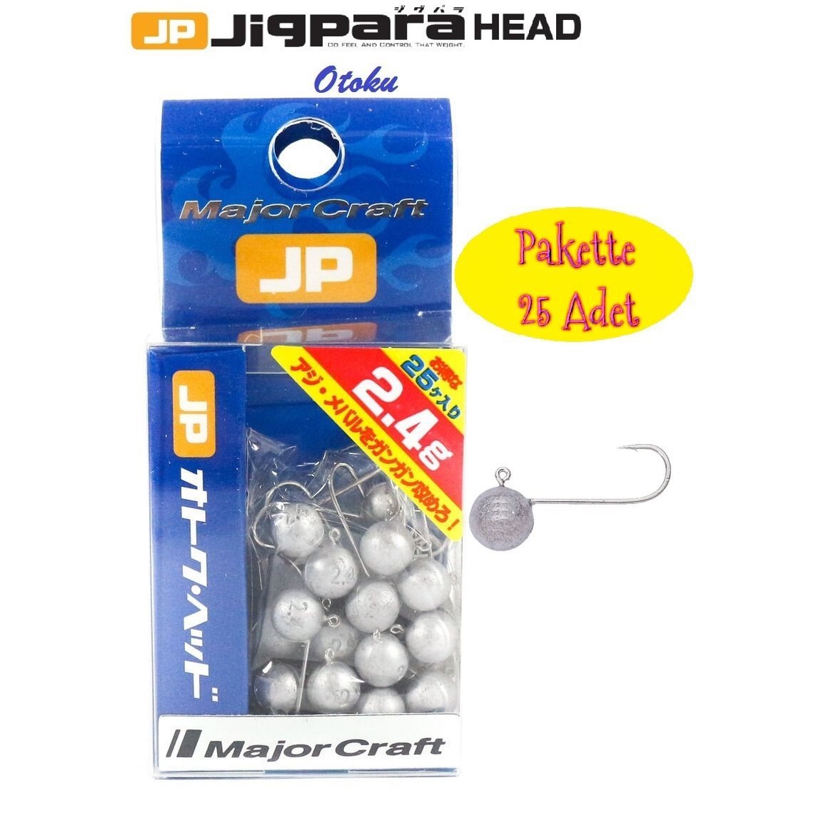 Major Craft Jigpara Otoku Head OTHD-2.4gr. (25pcs. Bag)