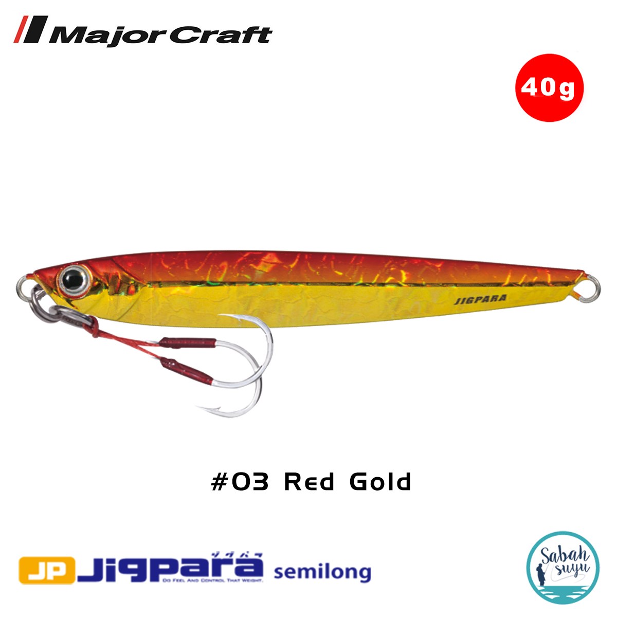 Major Craft Jigpara Semilong JPSL-40gr 100mm #03 Red-Gold