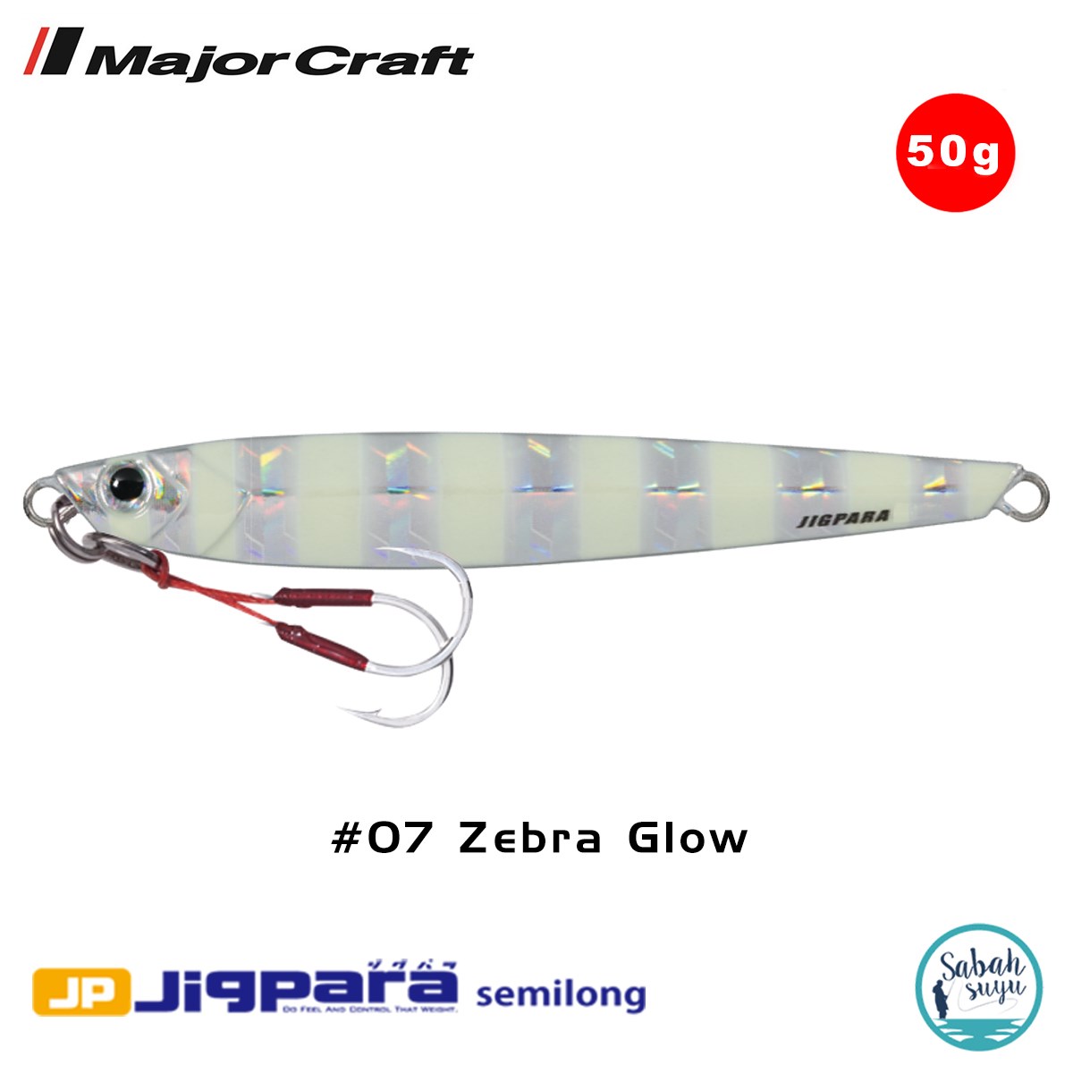 Major Craft Jigpara Semilong JPSL-50gr 110mm #07 Zebra Glow