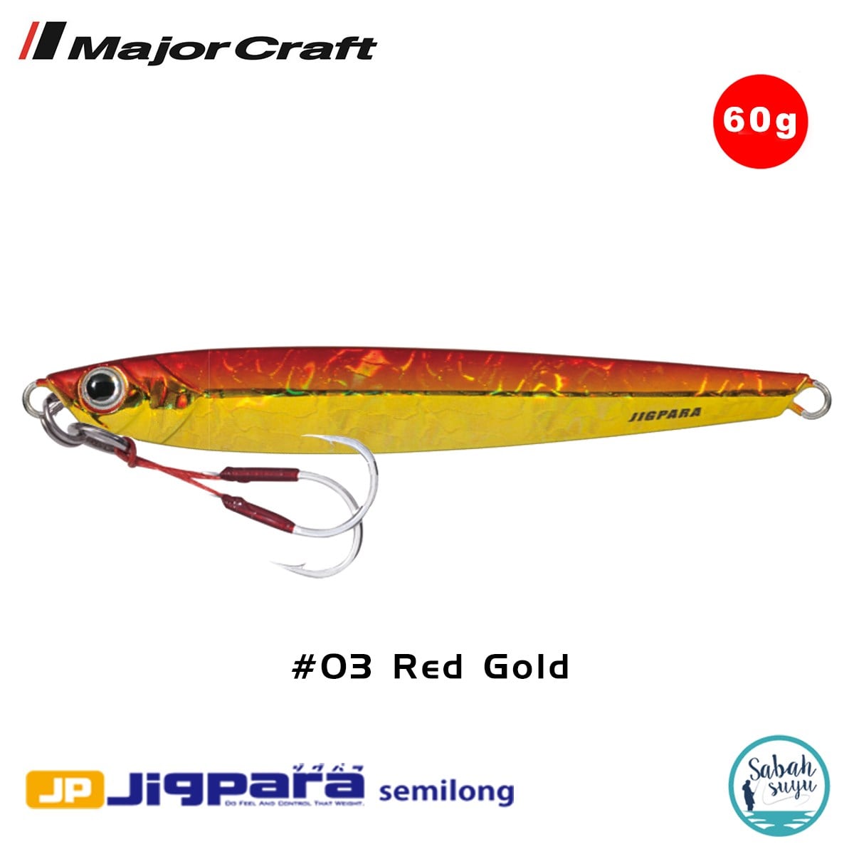 Major Craft Jigpara Semilong JPSL-60gr 120mm #03 Red-Gold