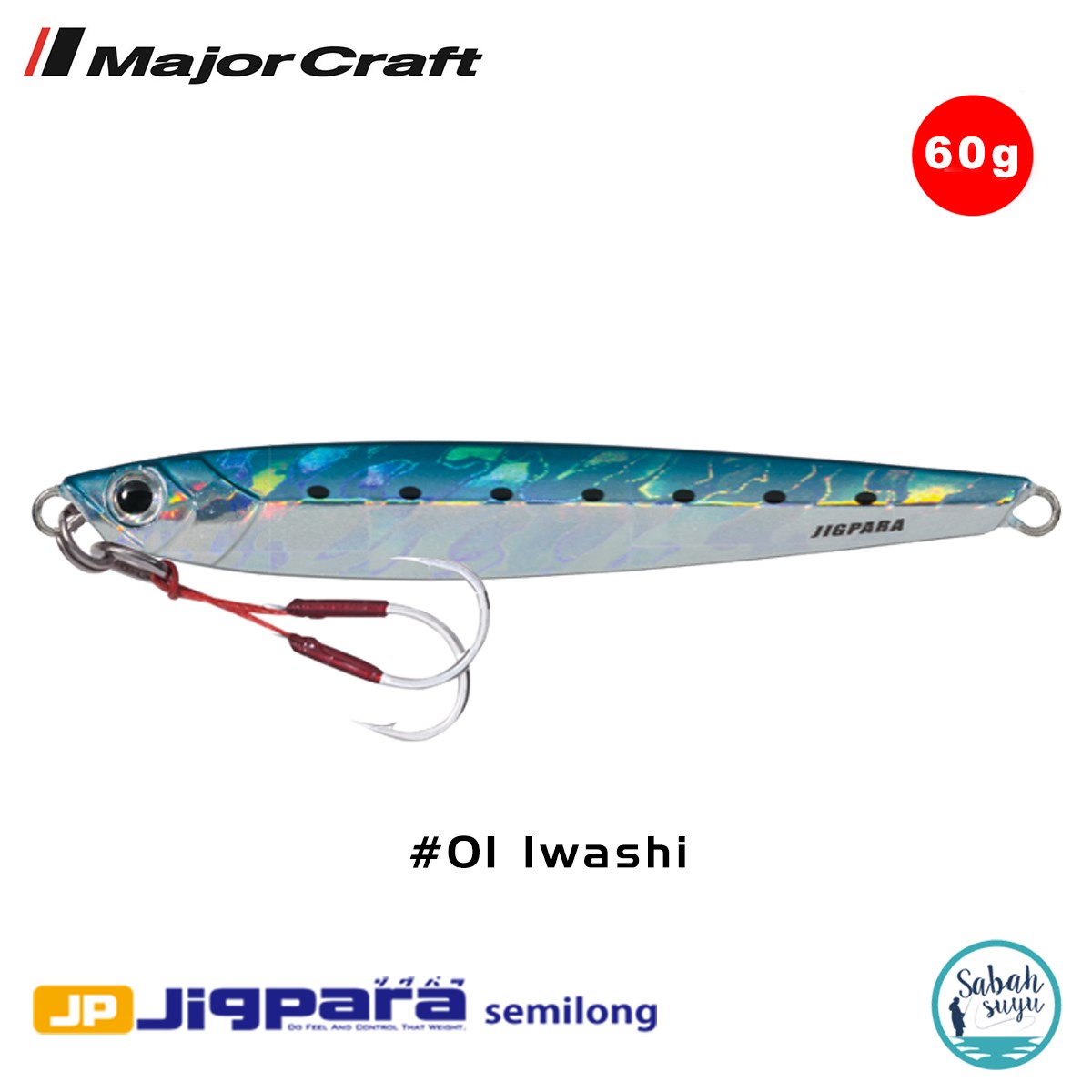Major Craft Jigpara Semilong JPSL-60gr 120mm #01 Iwashi