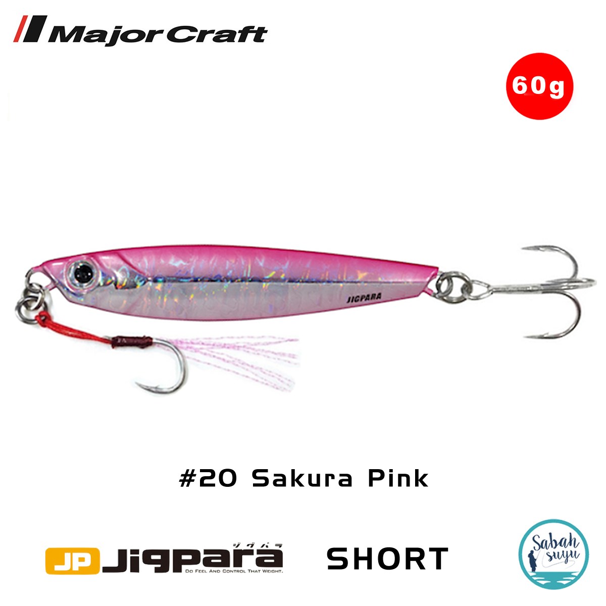 Major Craft Jigpara Short JPS-60gr 90mm #20 Silver Pink