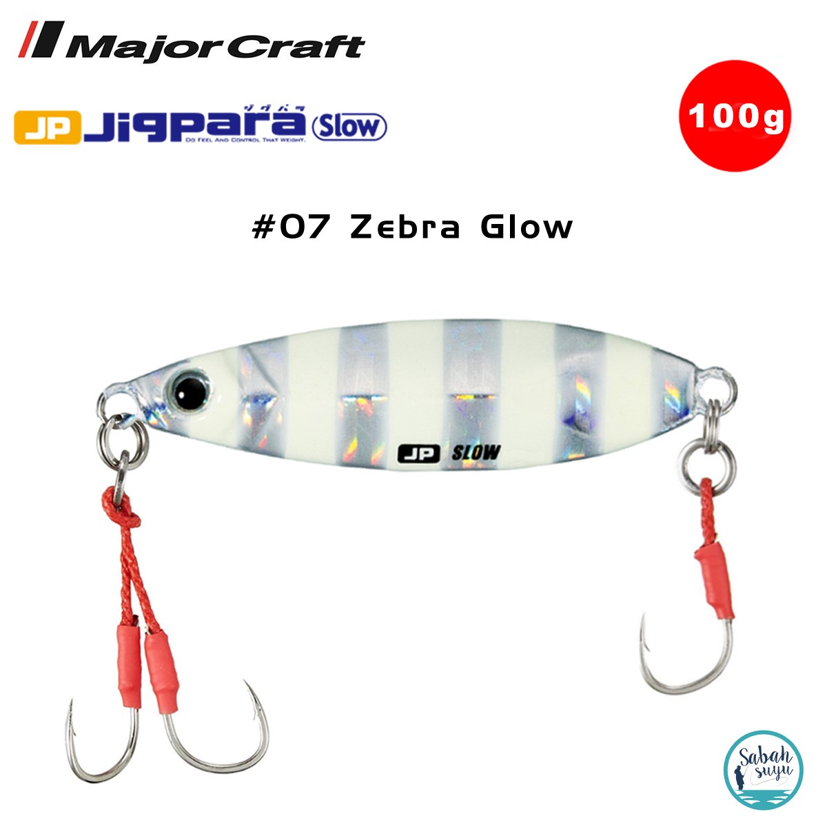 Major Craft Jigpara Slow JPSLOW-100gr 85mm #07 Zebra Glow