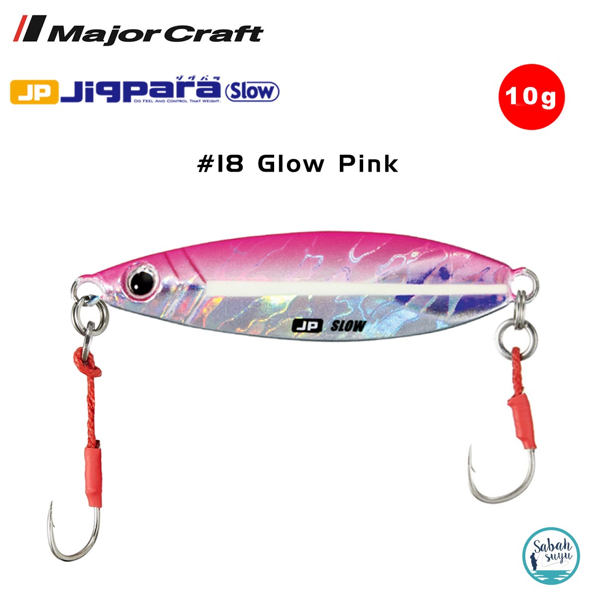 Major Craft Jigpara Slow JPSLOW-10gr 40mm #18 Glow Pink