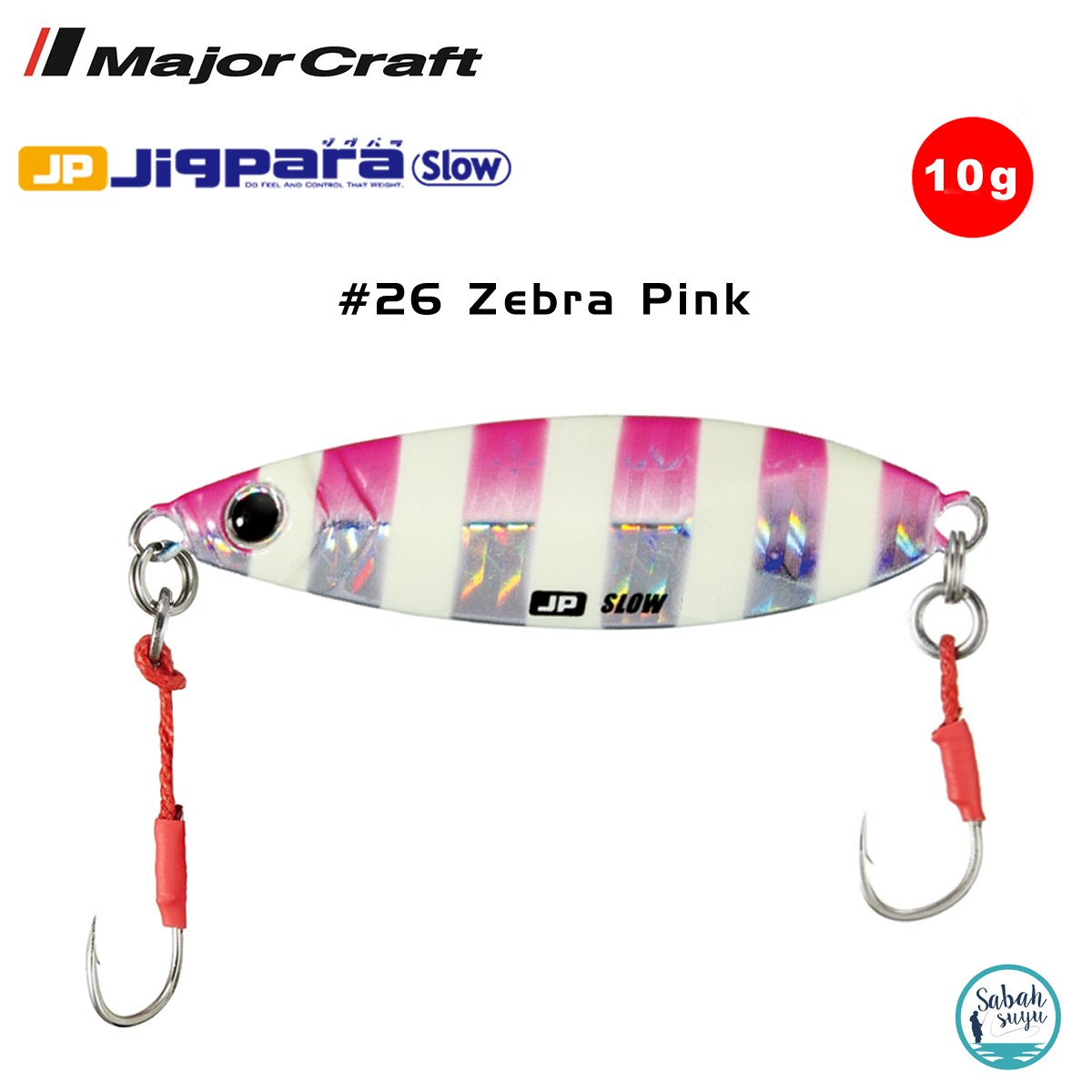 Major Craft Jigpara Slow JPSLOW-10gr 40mm #26 Zebra Pink