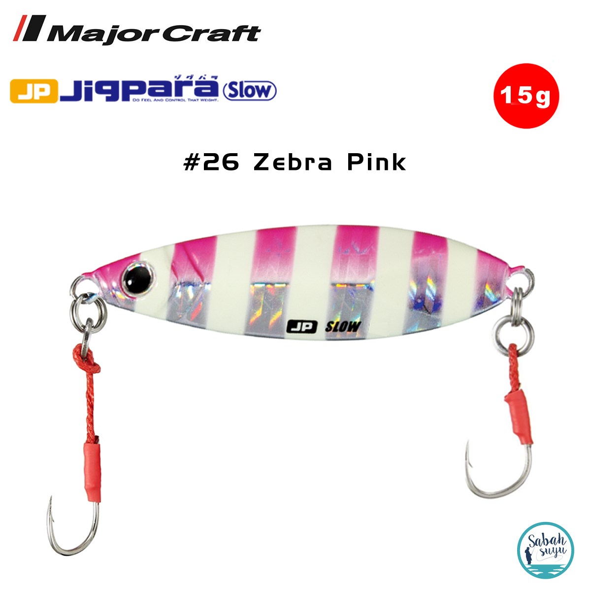 Major Craft Jigpara Slow JPSLOW-15gr 45mm #26 Zebra Pink