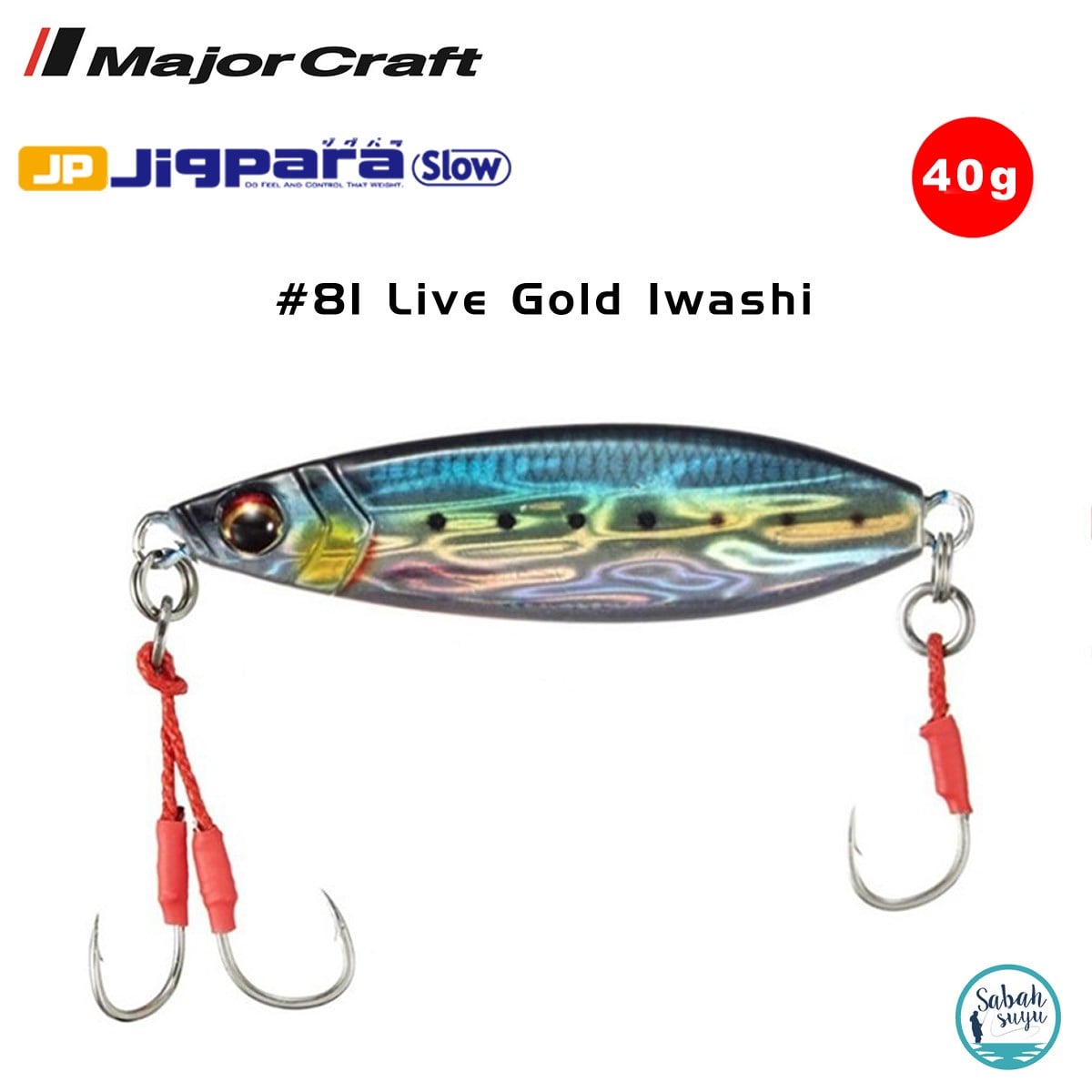 Major Craft Jigpara Slow JPSLOW-40gr 60mm #81 Live Gold Iwashi