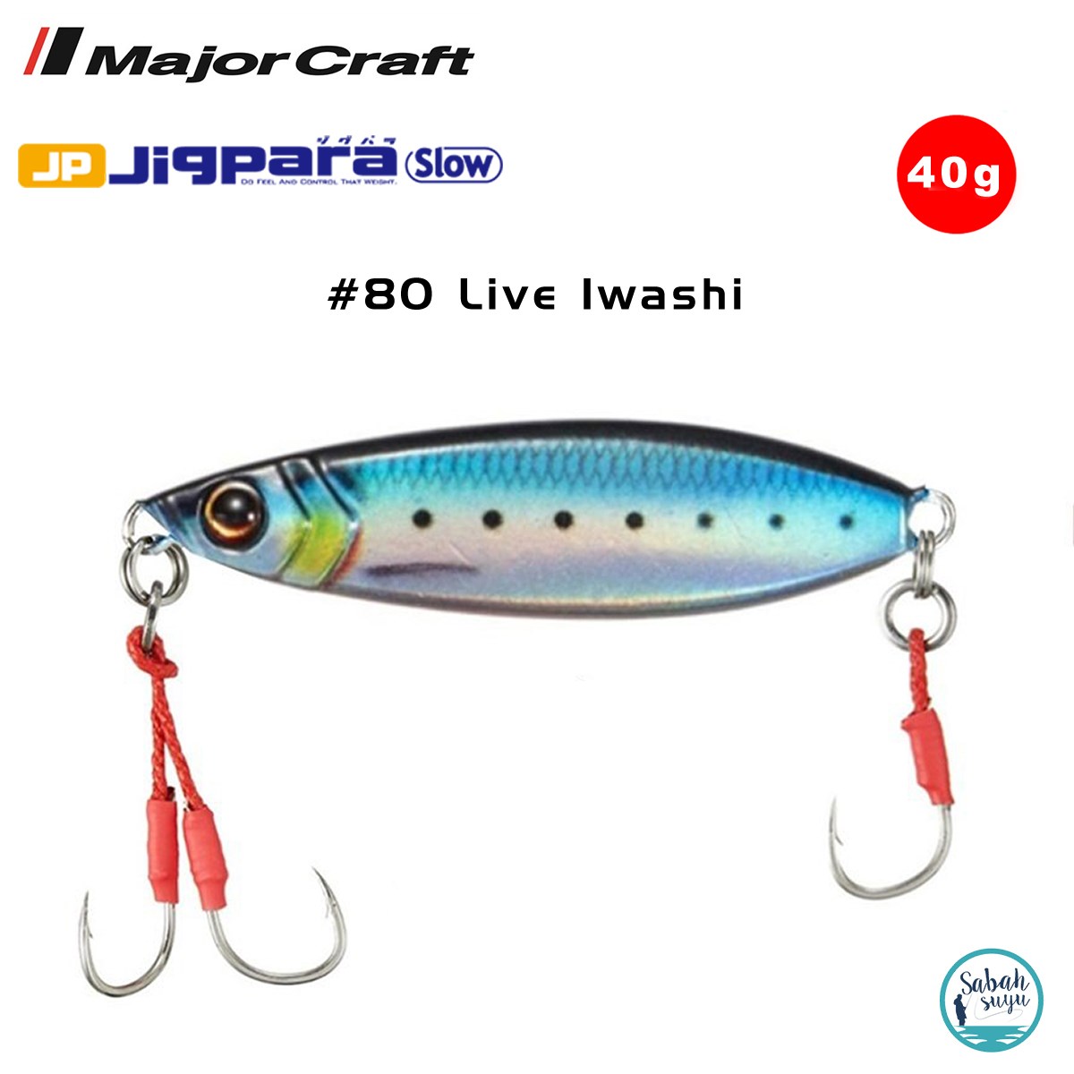 Major Craft Jigpara Slow JPSLOW-40gr 60mm #80 Live Iwashi