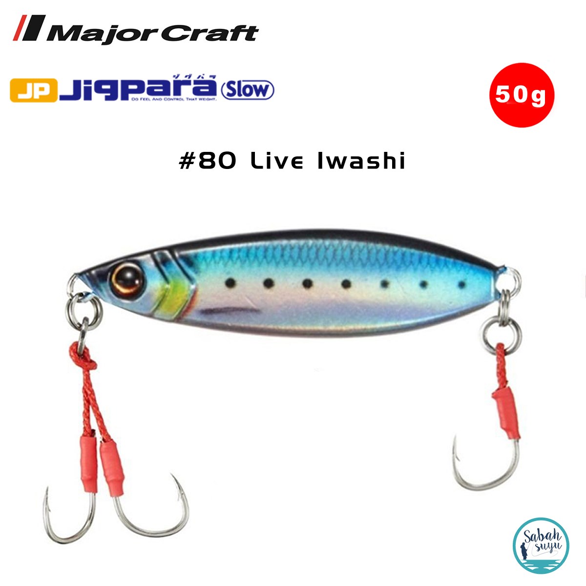 Major Craft Jigpara Slow JPSLOW-50gr 65mm #80 Live Iwashi