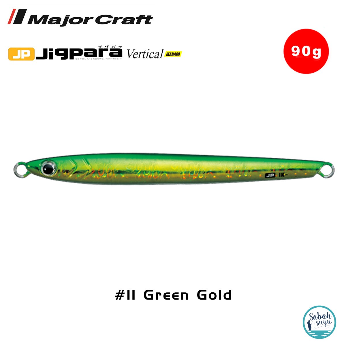 Major Craft Jigpara Vertical Ikanago JPVIK-90gr #11 Green Gold