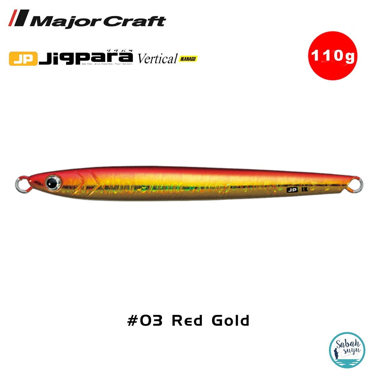 Major Craft Jigpara Vertical Ikanago JPVIK-110gr #03 Red Gold
