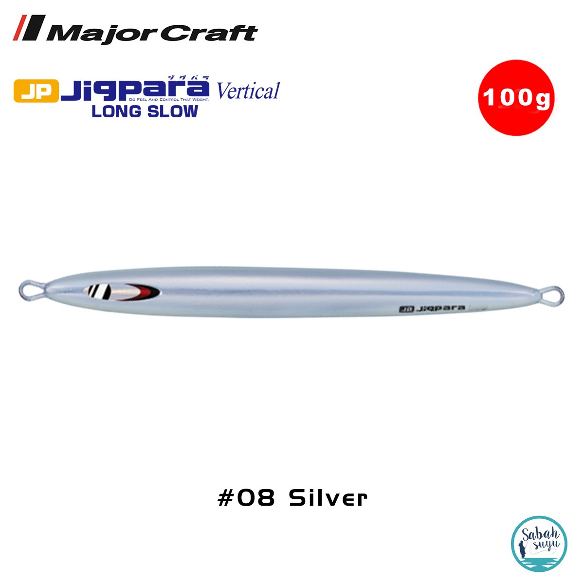 Major Craft Jigpara Vertical Long Slow JPVLS-100gr 145mm #08 Silver