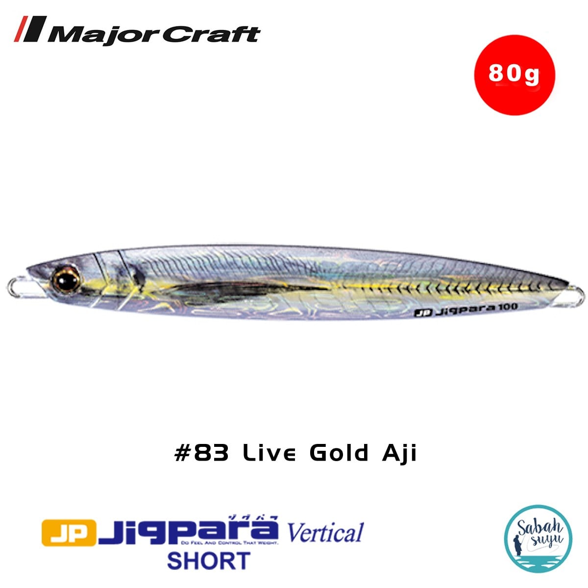 Major Craft Jigpara Vertical Short JPV-80gr 115mm #83 Live Gold Aji