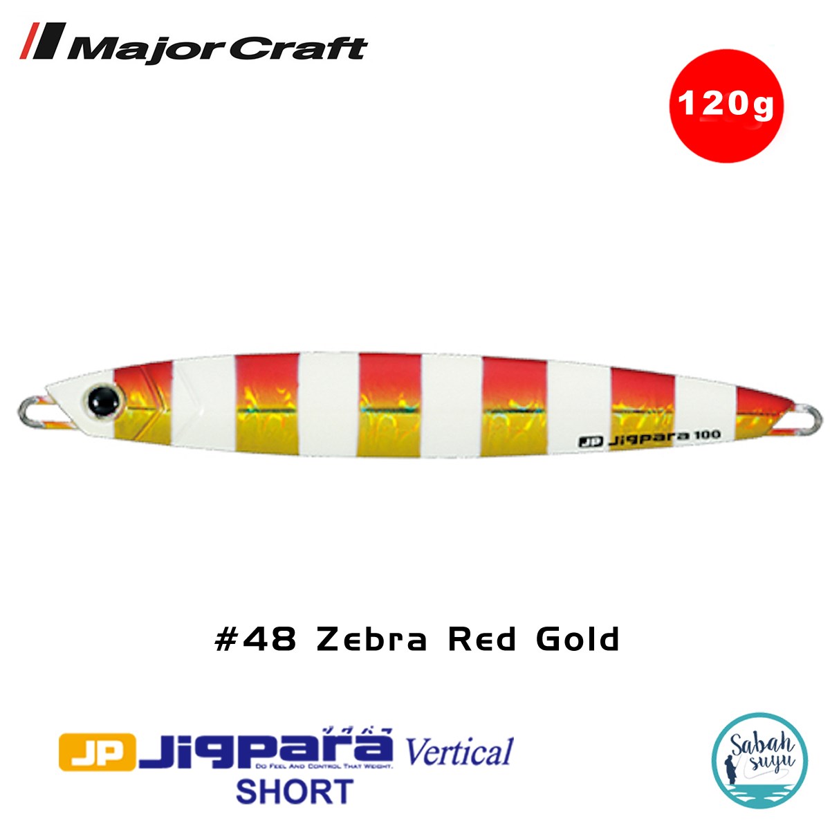 Major Craft Jigpara Vertical Short JPV-120gr 135mm #48 Zebra Red Gold