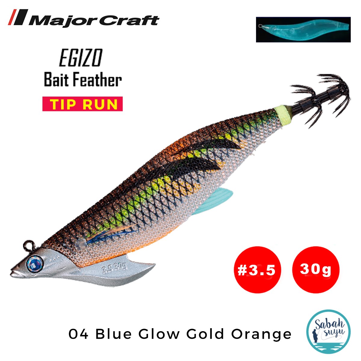 Major Craft Kalamar Zokası EBFT-3.5 30gr #04 Blue Glow Gold Orange