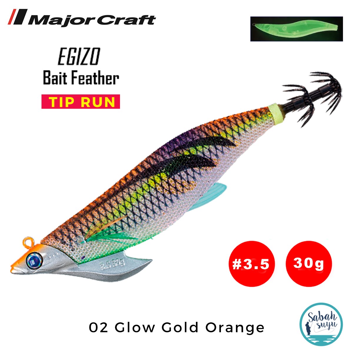 Major Craft Kalamar Zokası EBFT-3.5 30gr #02 Glow Gold Orange
