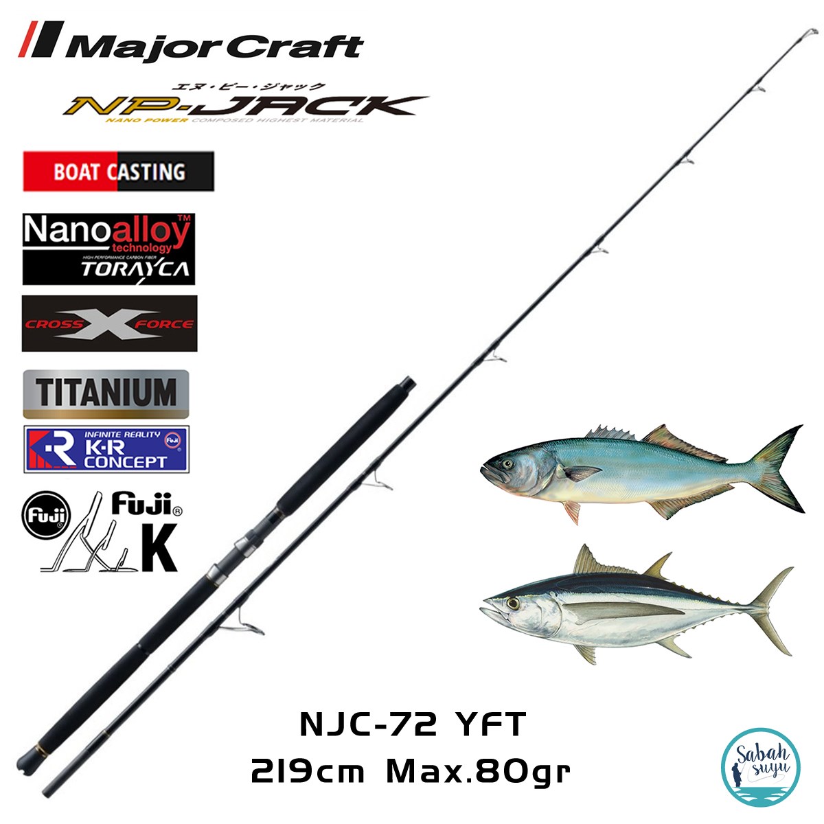 Major Craft NP-Jack NJC-72YFT 219cm Max 80gr (S2P) Offshore Casting Big Game Kamış