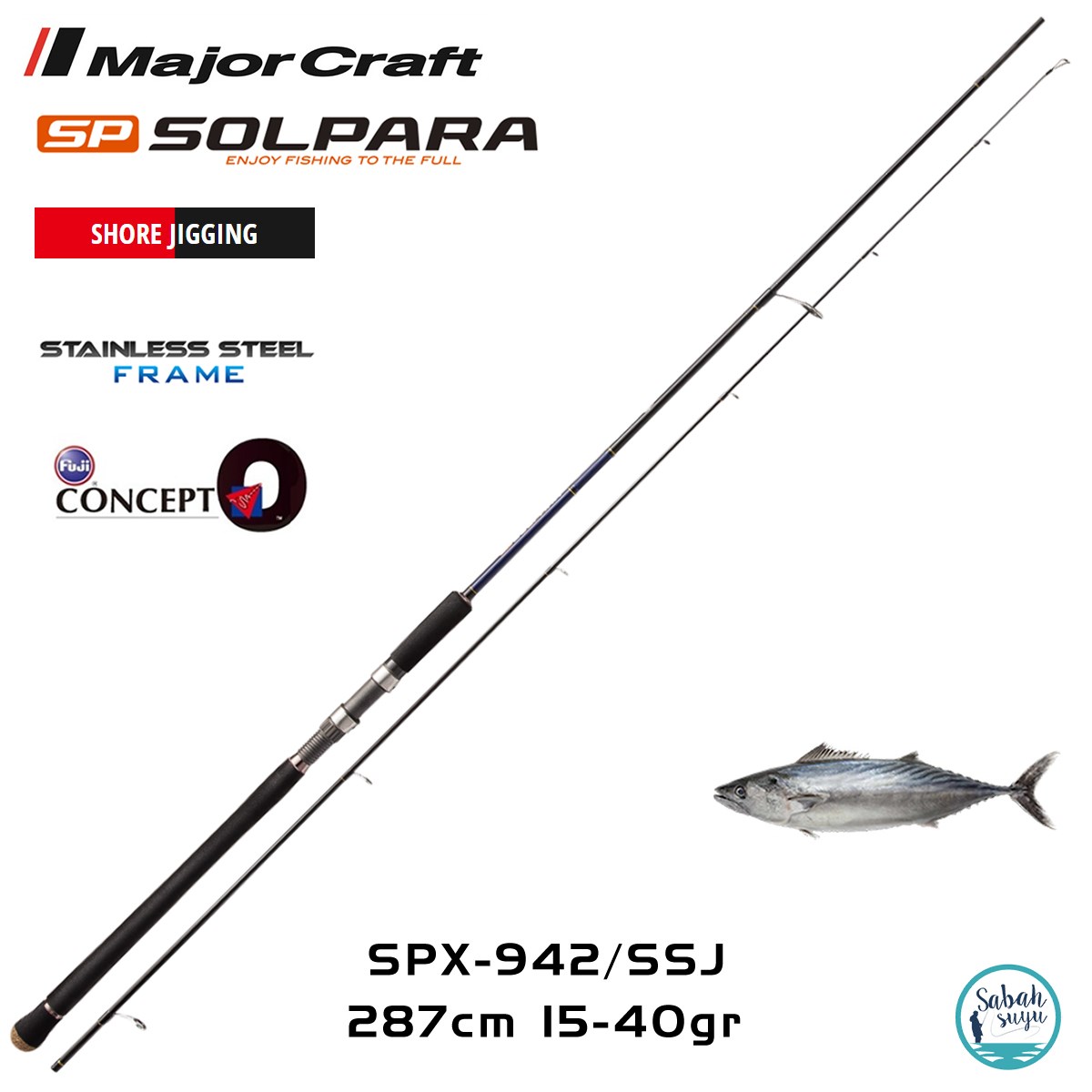 Major Craft Solpara SPX-942SSJ 287cm 15-40gr (2P) Super Light Shore Jigging Kamış