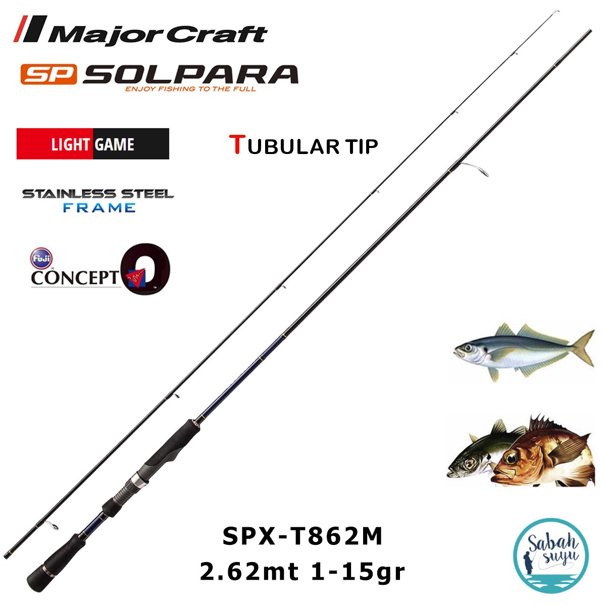 Major Craft Solpara SPX-T862M Tubular 262cm 1-15gr (2P) LRF Kamış