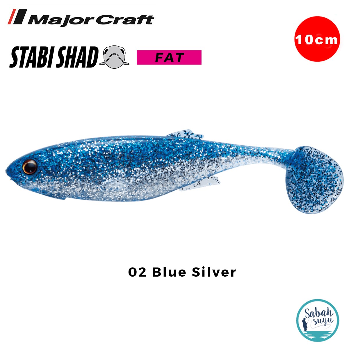 Major Craft Stabi Shad Fat 10cm Silikon Balık #02 Blue Silver