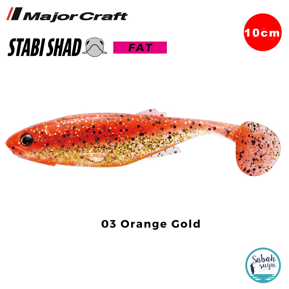 Major Craft Stabi Shad Fat 10cm Silikon Balık #03 Orange Gold