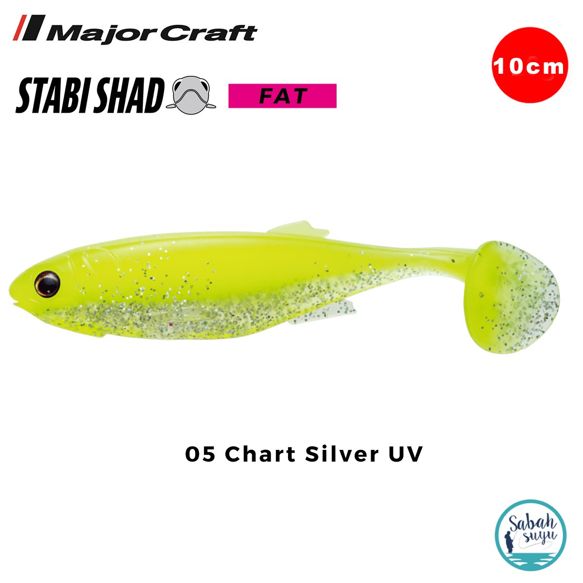 Major Craft Stabi Shad Fat 10cm Silikon Balık #05 Chart Silver UV