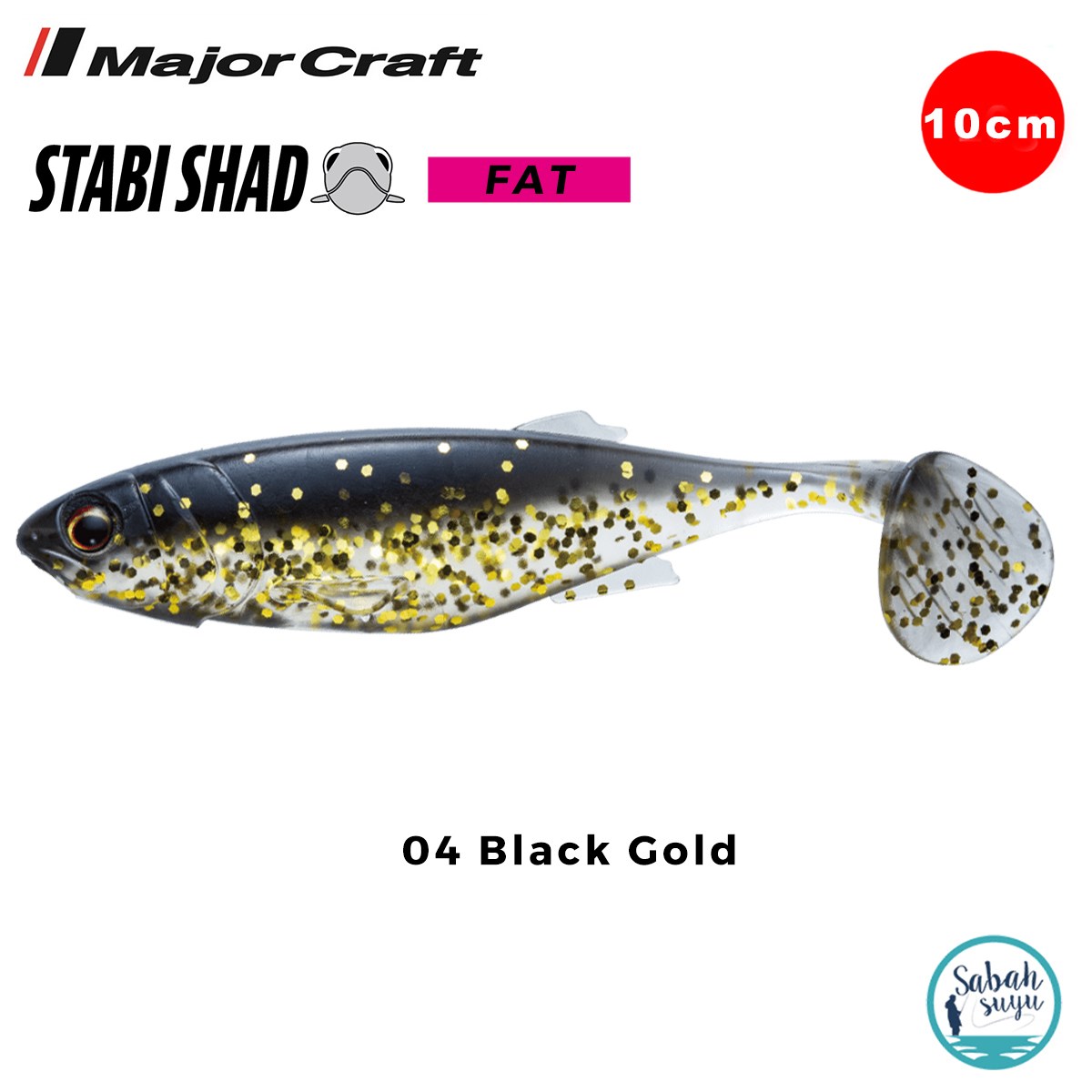 Major Craft Stabi Shad Fat 10cm Silikon Balık #04 Black Gold