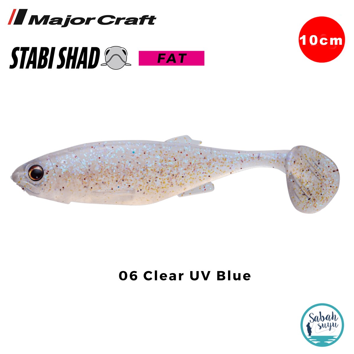 Major Craft Stabi Shad Fat 10cm Silikon Balık #06 Clear UV Blue