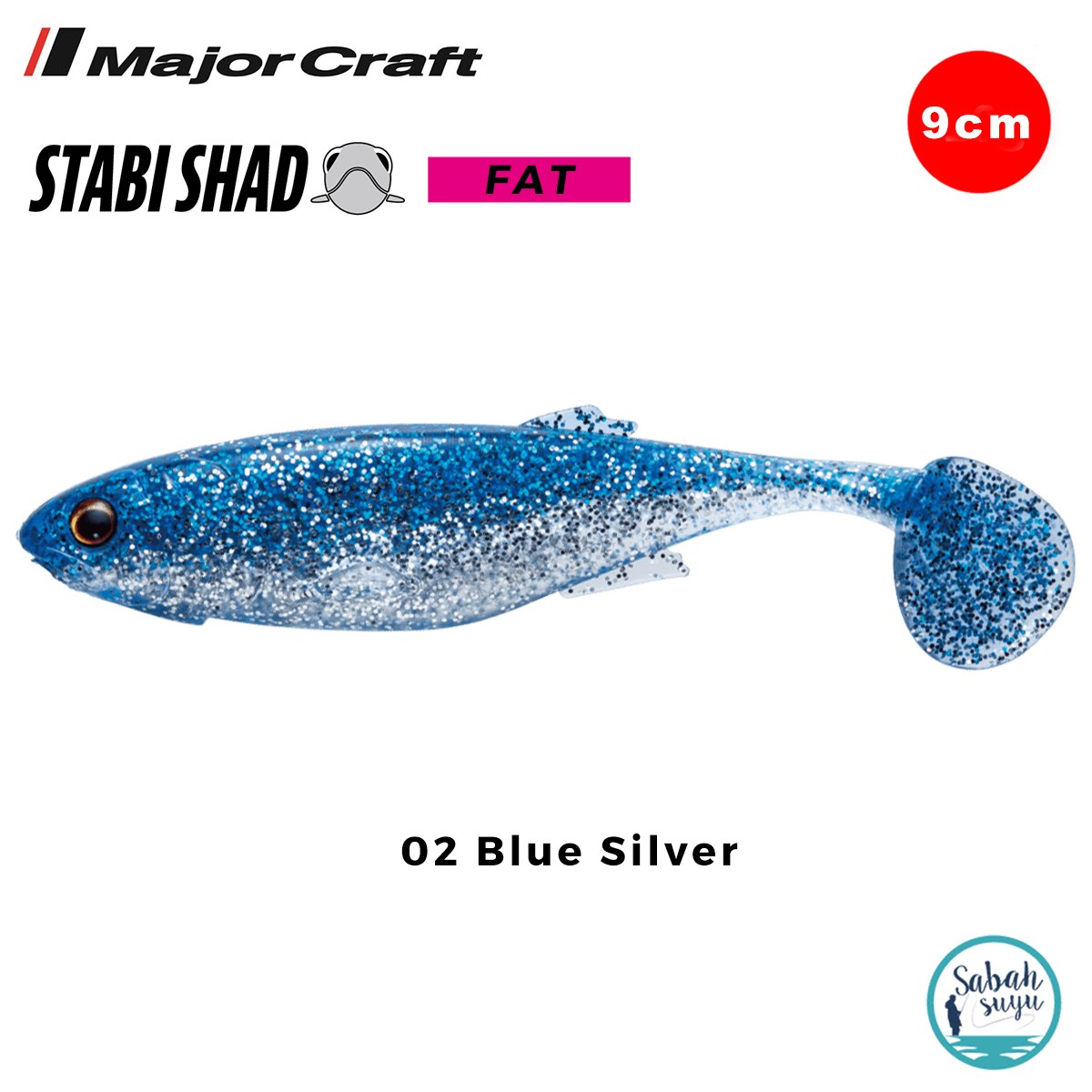Major Craft Stabi Shad Fat 9cm Silikon Balık #02 Blue Silver