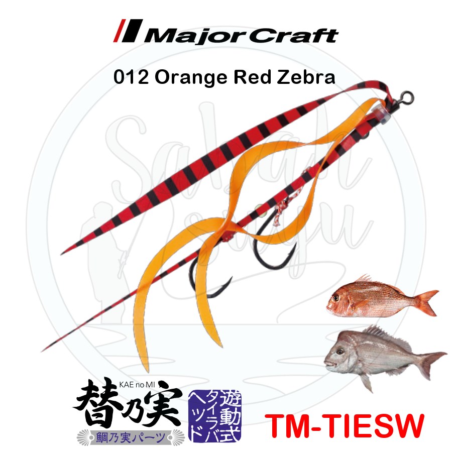 Major Craft Tai Rubber TM TIESW İğneli Yedek Kuyruk #012 Orange/Red Zebra