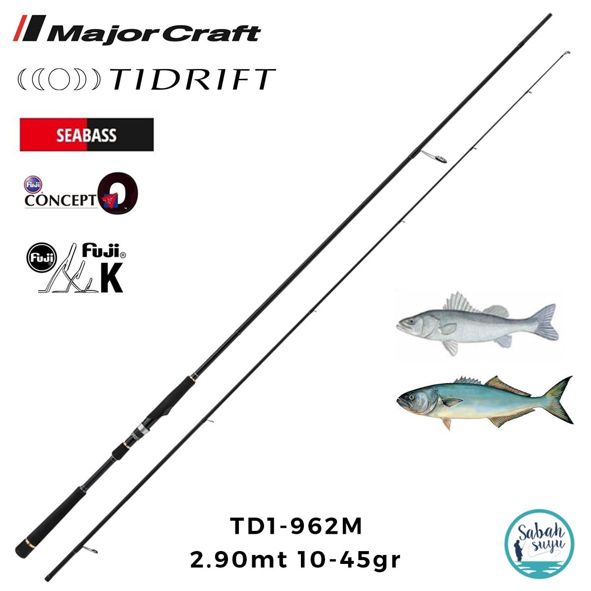 Major Craft Tidrift 1G TD1-962M Seabass 2.90mt 10-45gr (2P) Spin Kamış