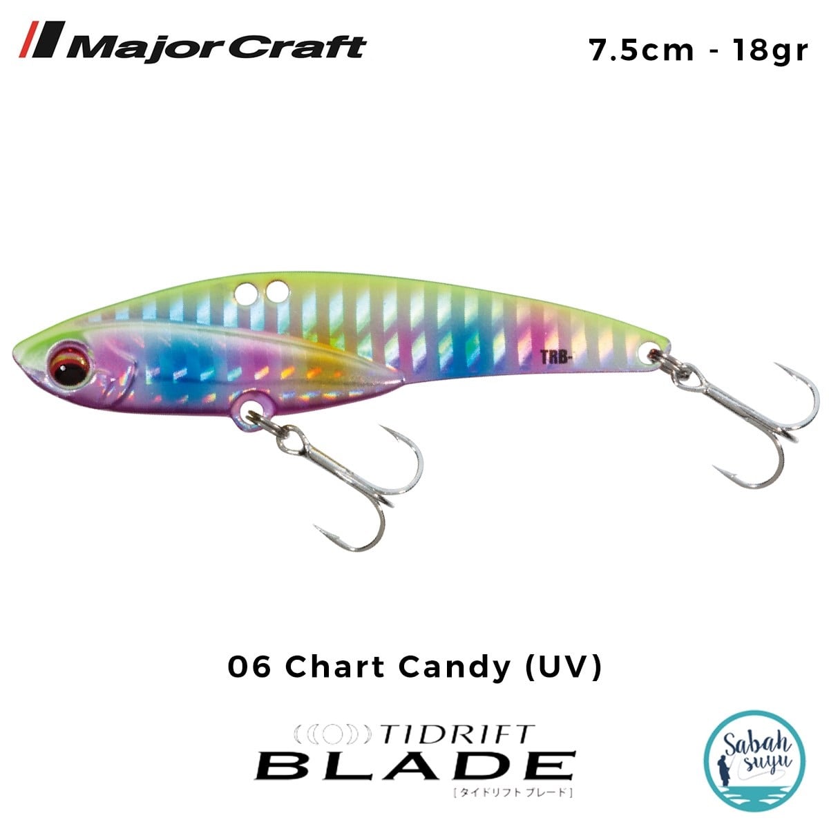 Major Craft Tidrift Blade 7.5cm 18gr #06 Chart Candy (UV) Vibrasyon Maket Balık
