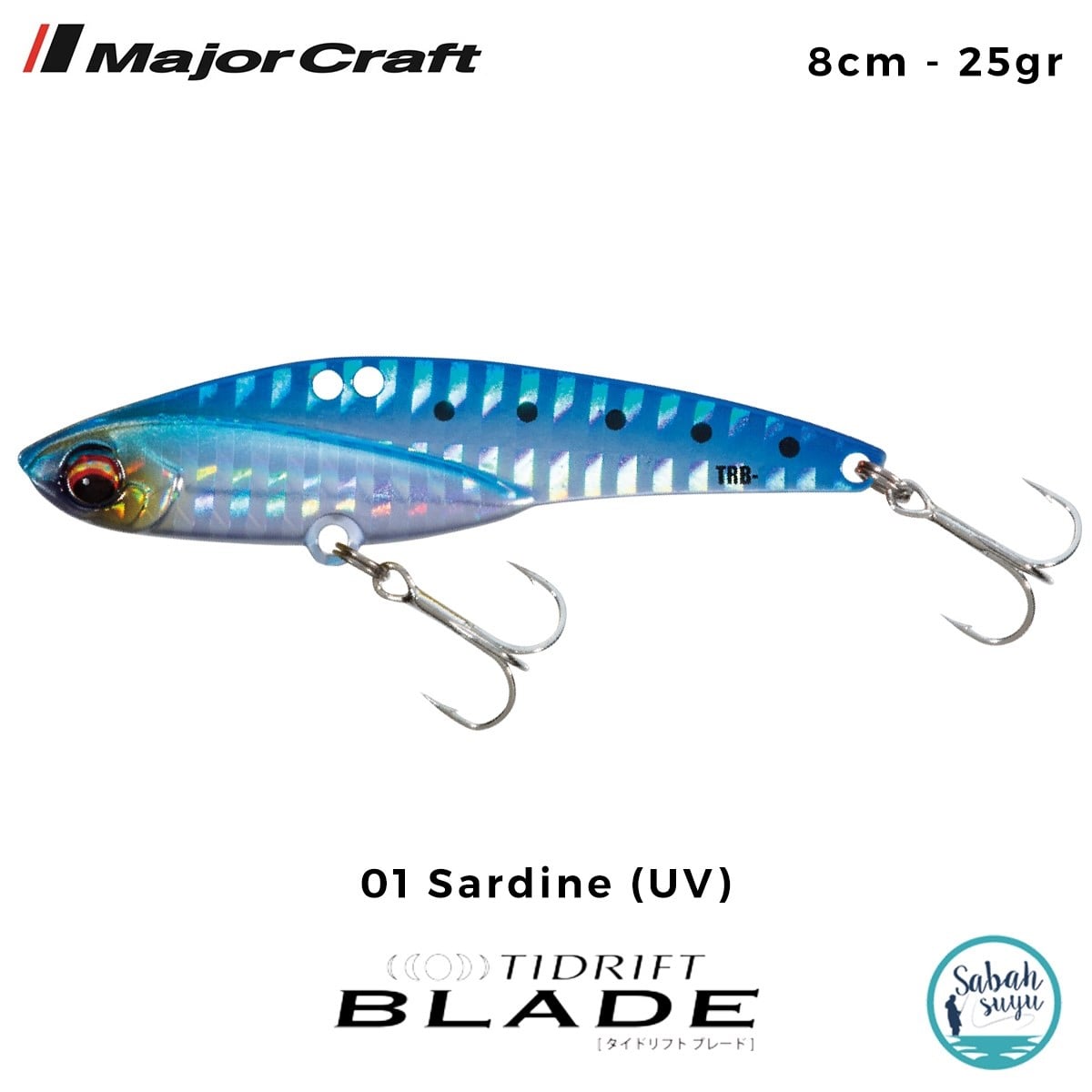 Major Craft Tidrift Blade 8cm 25gr #01 Sardine (UV) Vibrasyon Maket Balık