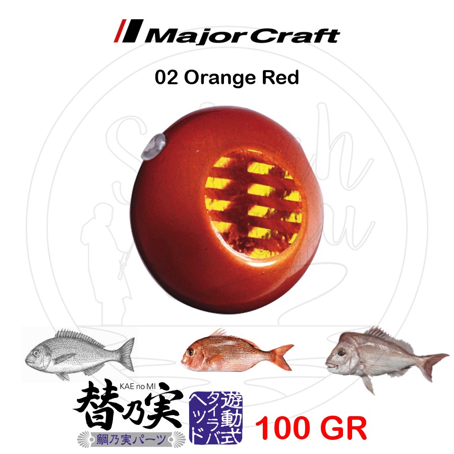 Major Craft TM-Head Slider Tai Rubber Jig 100gr #02 Orange Red