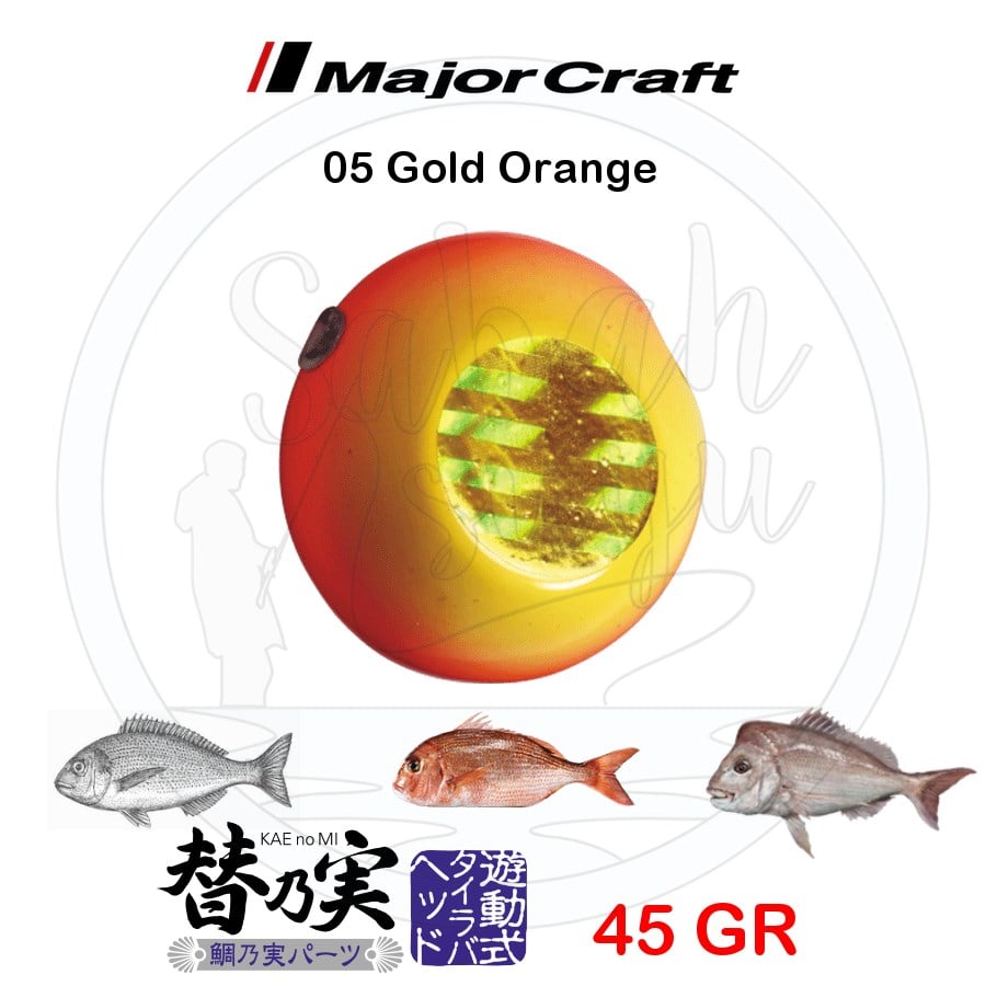 Major Craft TM-Head Slider Tai Rubber Jig 45gr #05 Gold Orange
