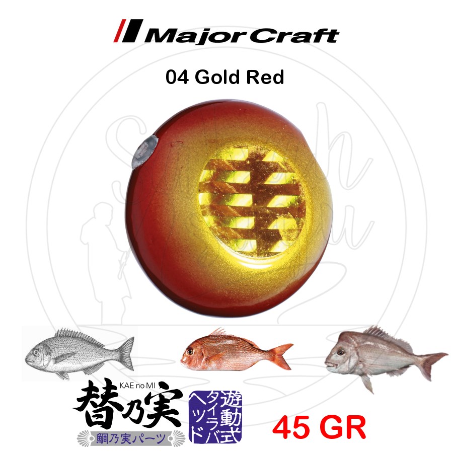 Major Craft TM-Head Slider Tai Rubber Jig 45gr #04 Gold Red