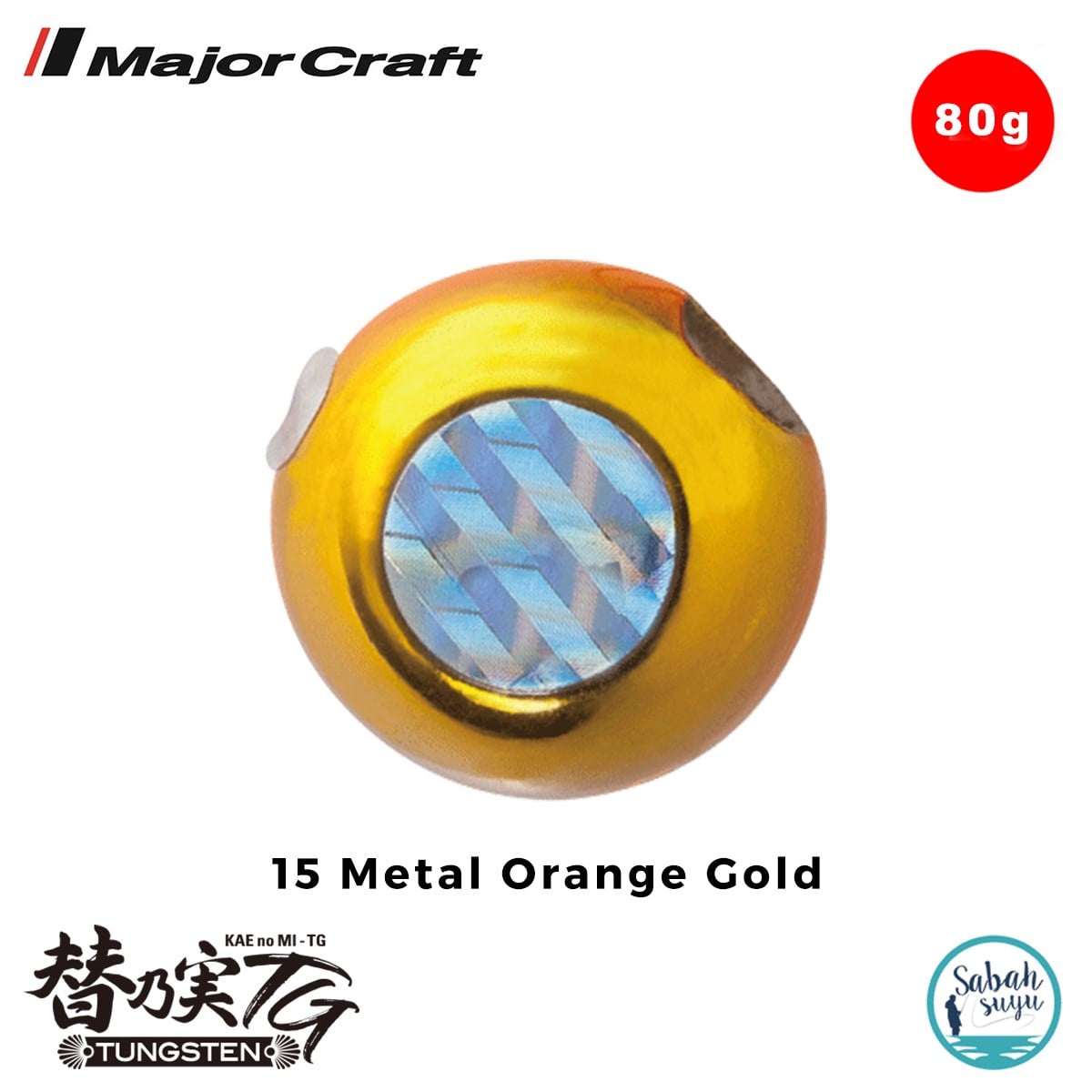 Major Craft TMTG-Head Tungsten Slider Tai Rubber Jig 80gr #15 Metal Orange Gold