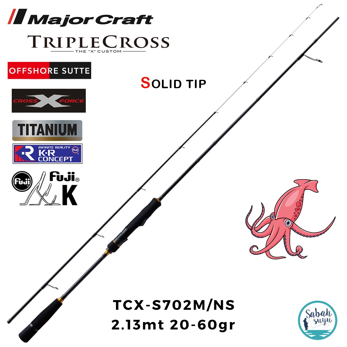 Major Craft Triple Cross TCX-S702M/NS Offshore Sutte 2.13mt 20-60gr (2P) Kalamar Spin Kamış