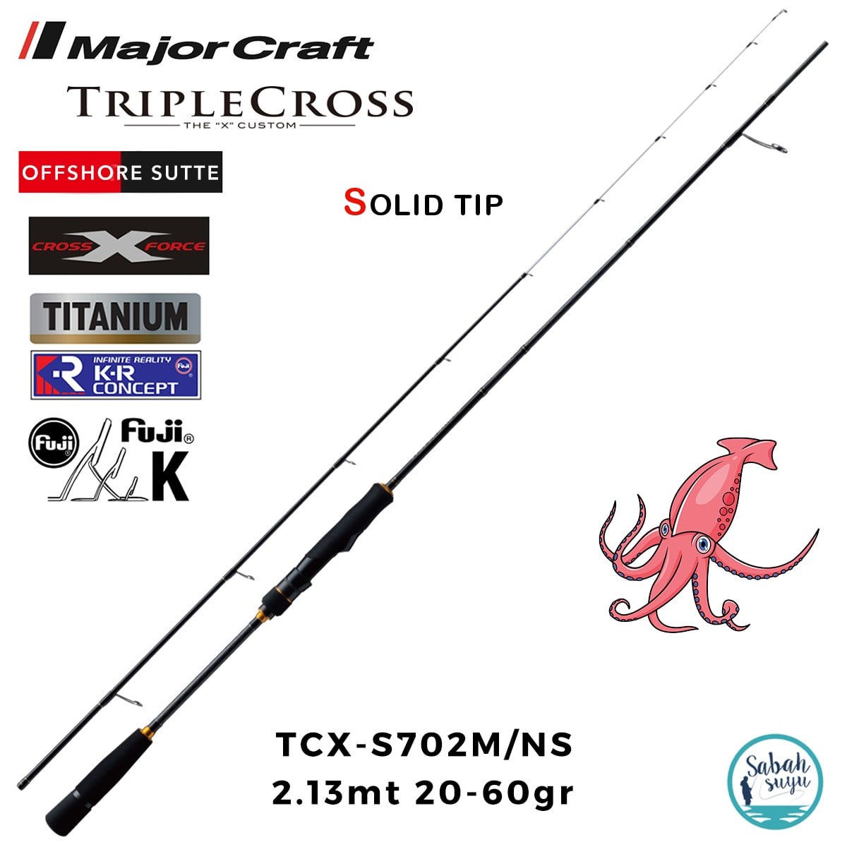 Major Craft Triple Cross TCX-S702M/NS Offshore Sutte 2.13mt 20-60gr (2P) Kalamar Spin Kamış