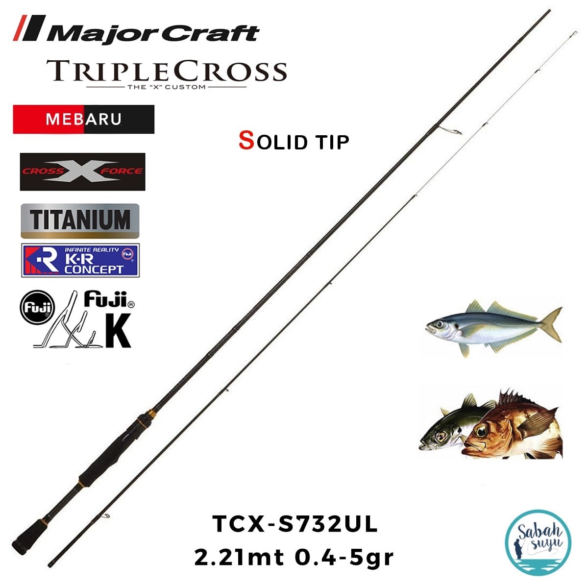 Major Craft Triple Cross TCX-S732UL Mebaru Solid 2.21mt 0.4-5gr (2P) LRF Kamış